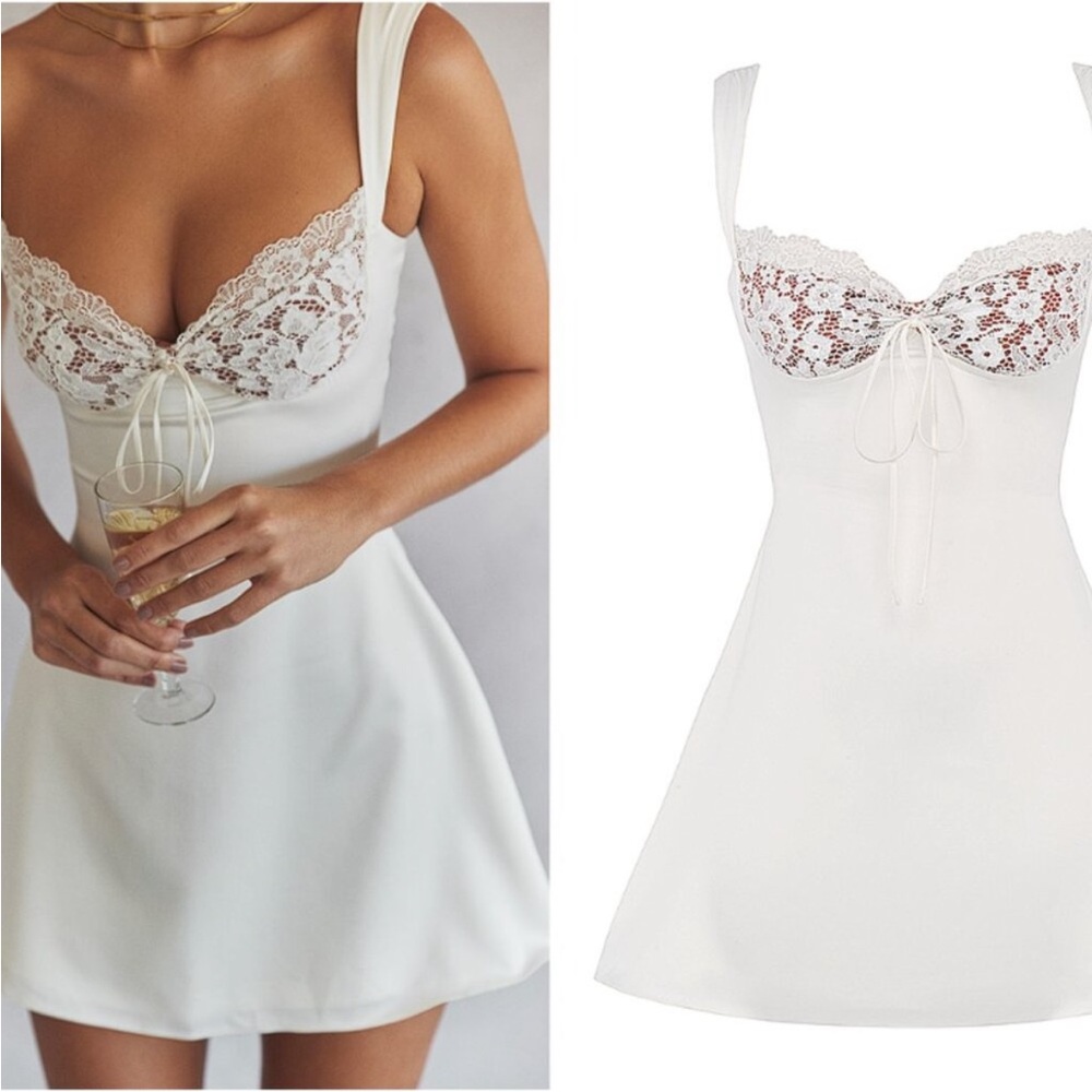 House of CB White Adriana Dress NWT in L